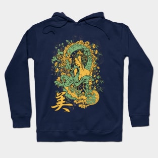 Geisha and Dragon Japanese Style Hoodie